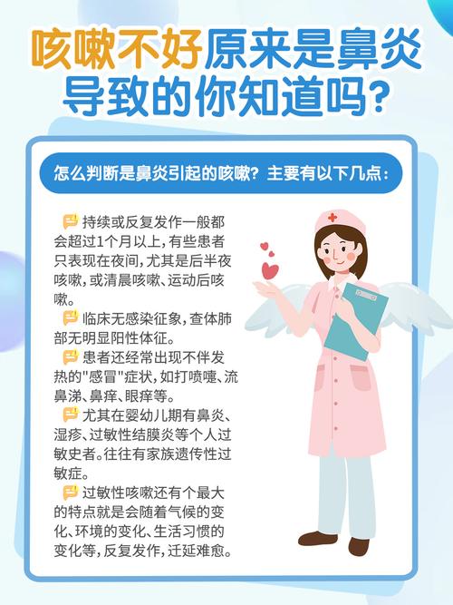 护理误区
描述: 本文围绕小儿鼻炎引发的持续性咳嗽展开，介绍了相关案例和数据，分析了咳嗽原因、判断方法、应对措施及常见误区，旨在帮助家长正确认识并处理该问题，让孩子恢复健康。